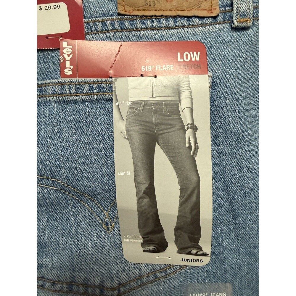 *NWT* Y2K FLARE Levis 519 Low Rise Blue Denim Size 15JR-M 36x31 2000's Jeans VTG
